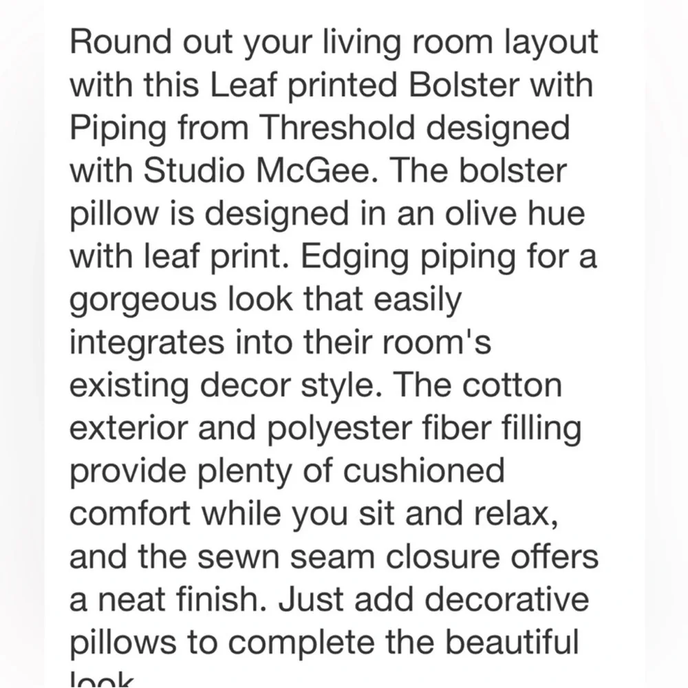 Studio McGee Threshold Bolster Pillow